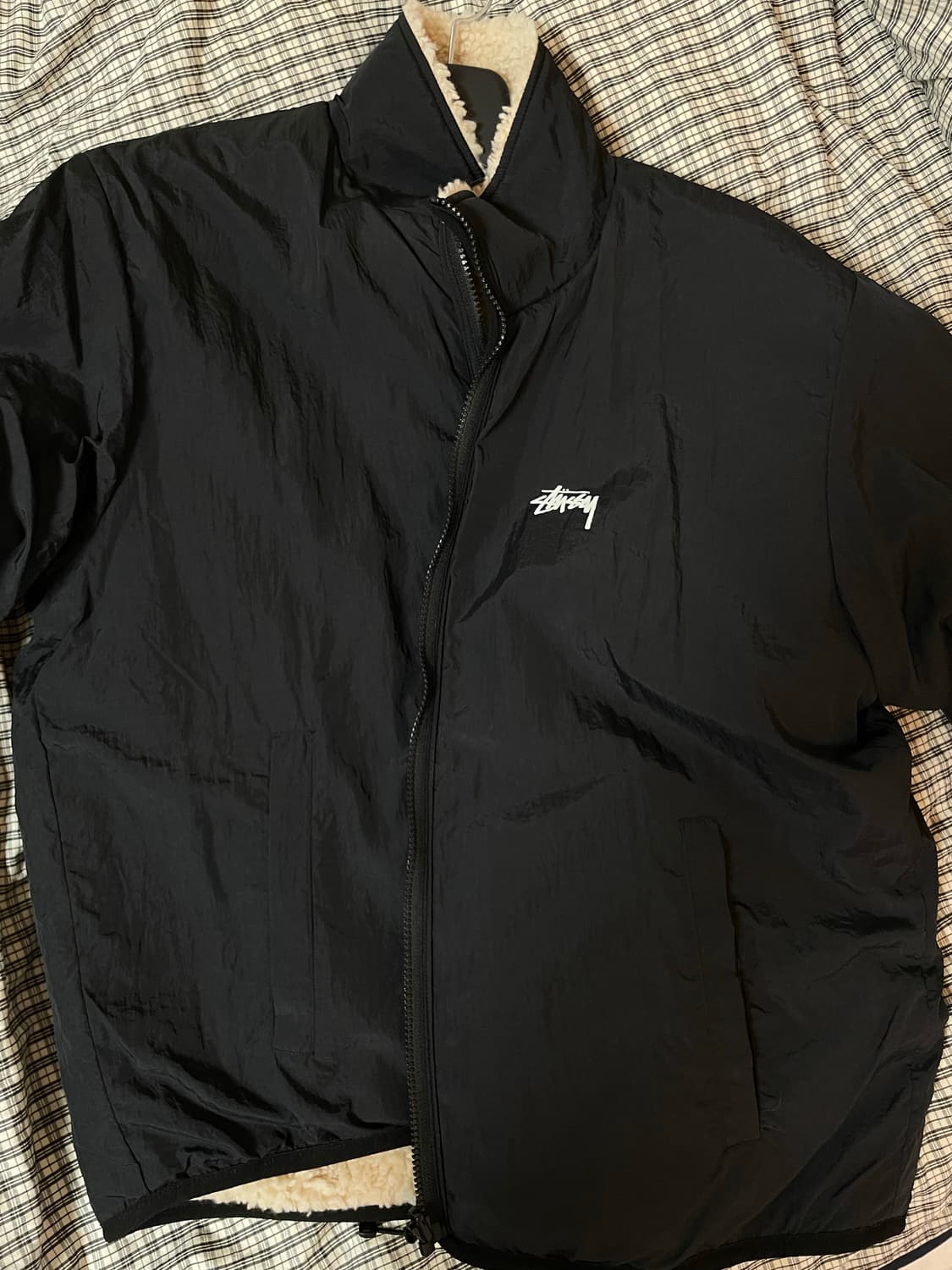 스투시 쉐르파 리버시블 자켓 베이지 상품이미지4