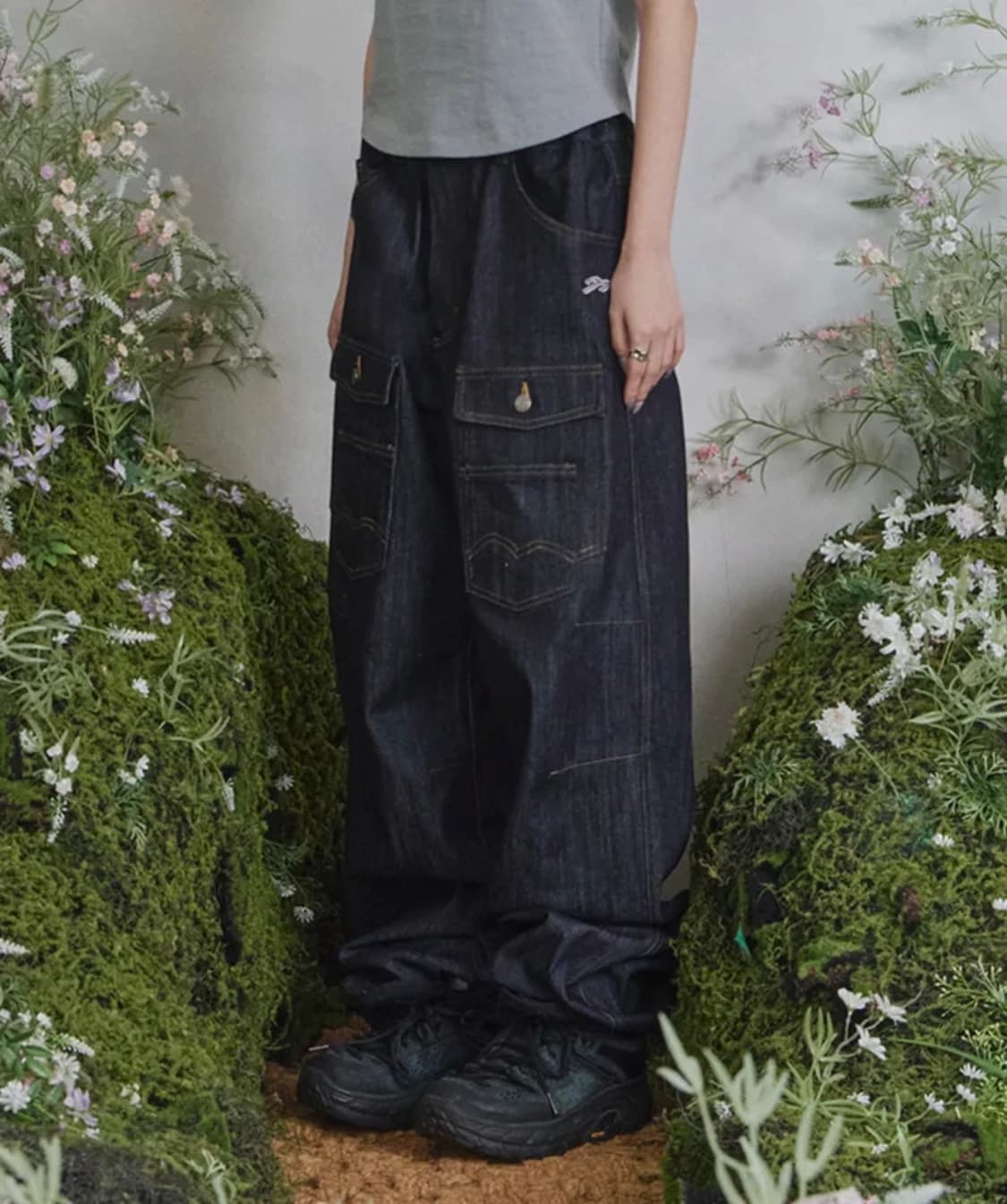 송이송이X탄산 프론트 빅포켓 데님팬츠 상품이미지1