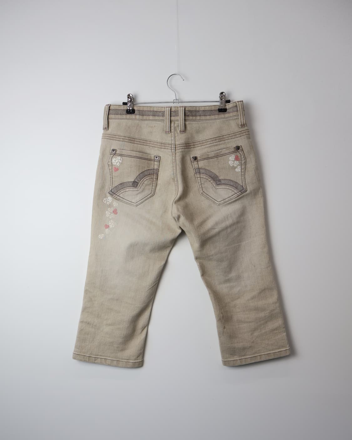 Jpn Angel Jeans Beige Heart Capri Pants 상품이미지6