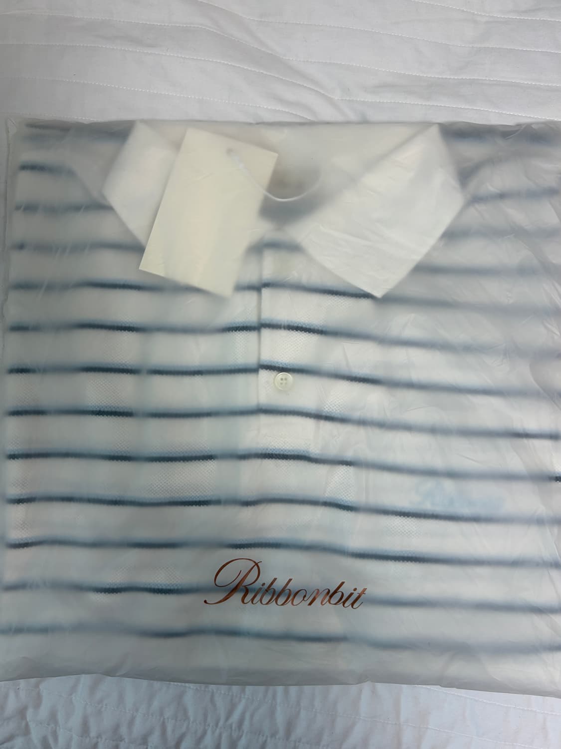 Ribbonbit striped PK shirt sky blue 상품이미지3