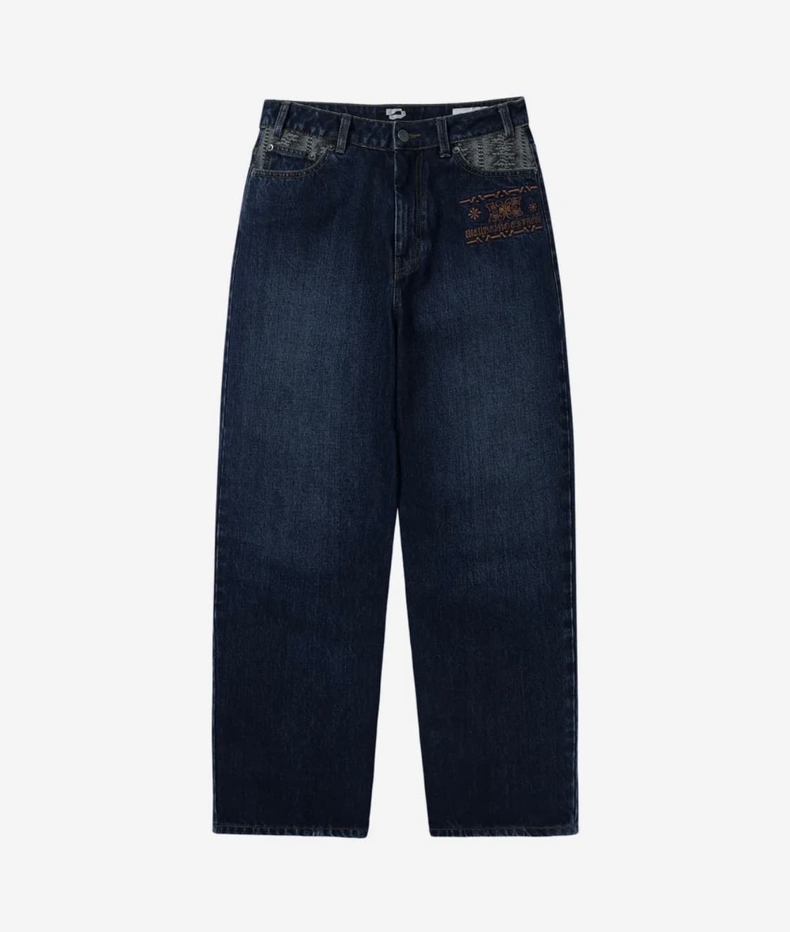 Embroidered Patch Jeans Blue 상품이미지1