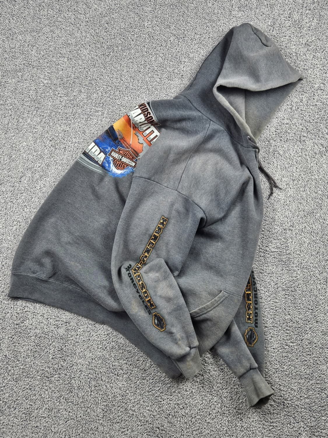 할리 데이비슨 포트 샬롯 프린팅 로고 후드집업 ( M ) / 10129 상품이미지5