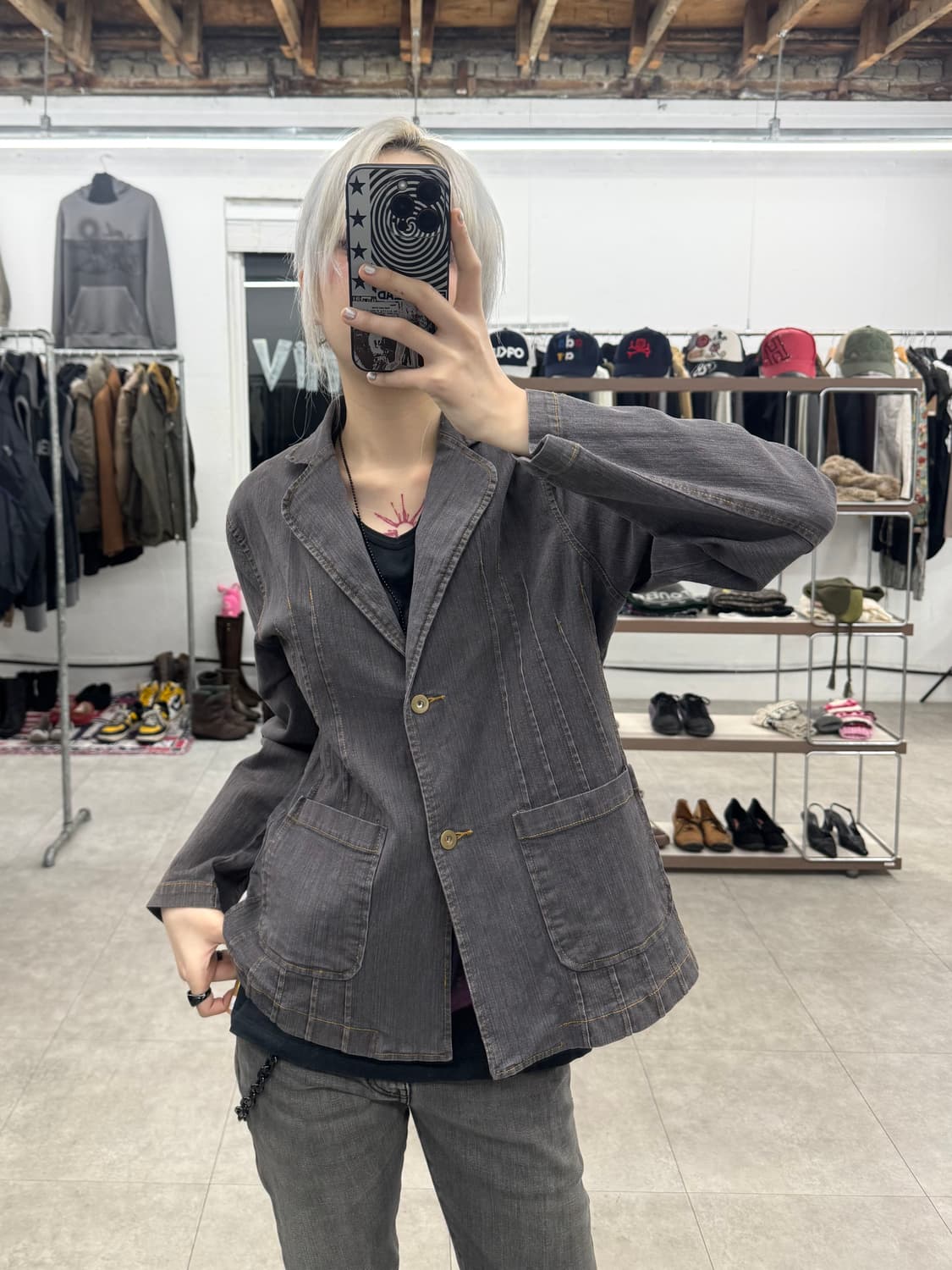 St.chris 스티치 데님 자켓 상품이미지1