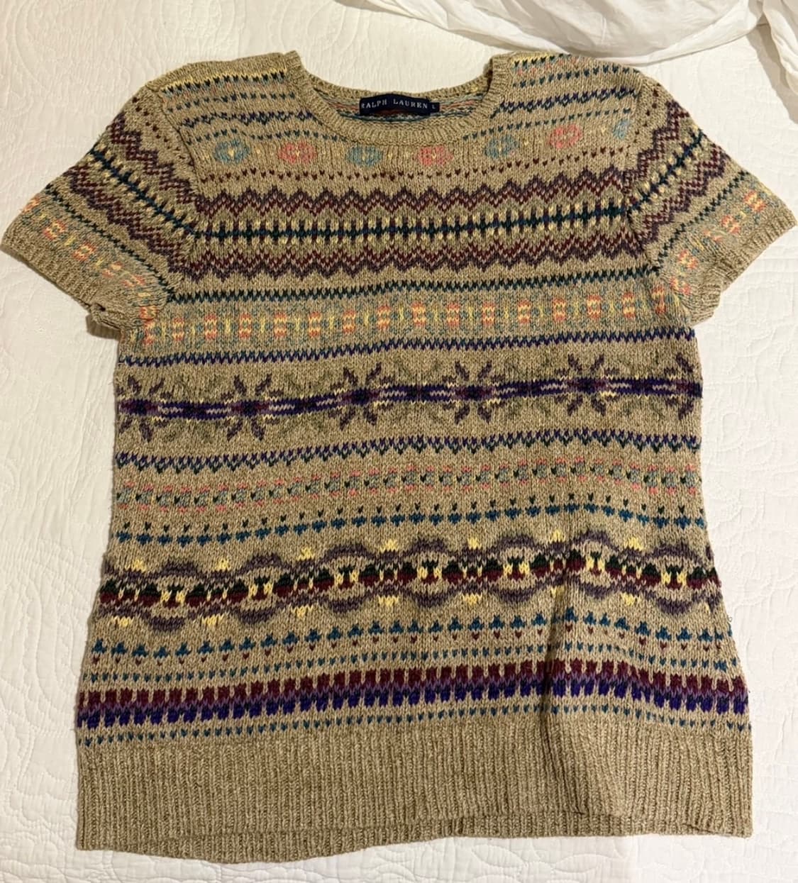 랄프로렌 페어아일 일본 빈티지 반팔 니트 L 상품이미지1