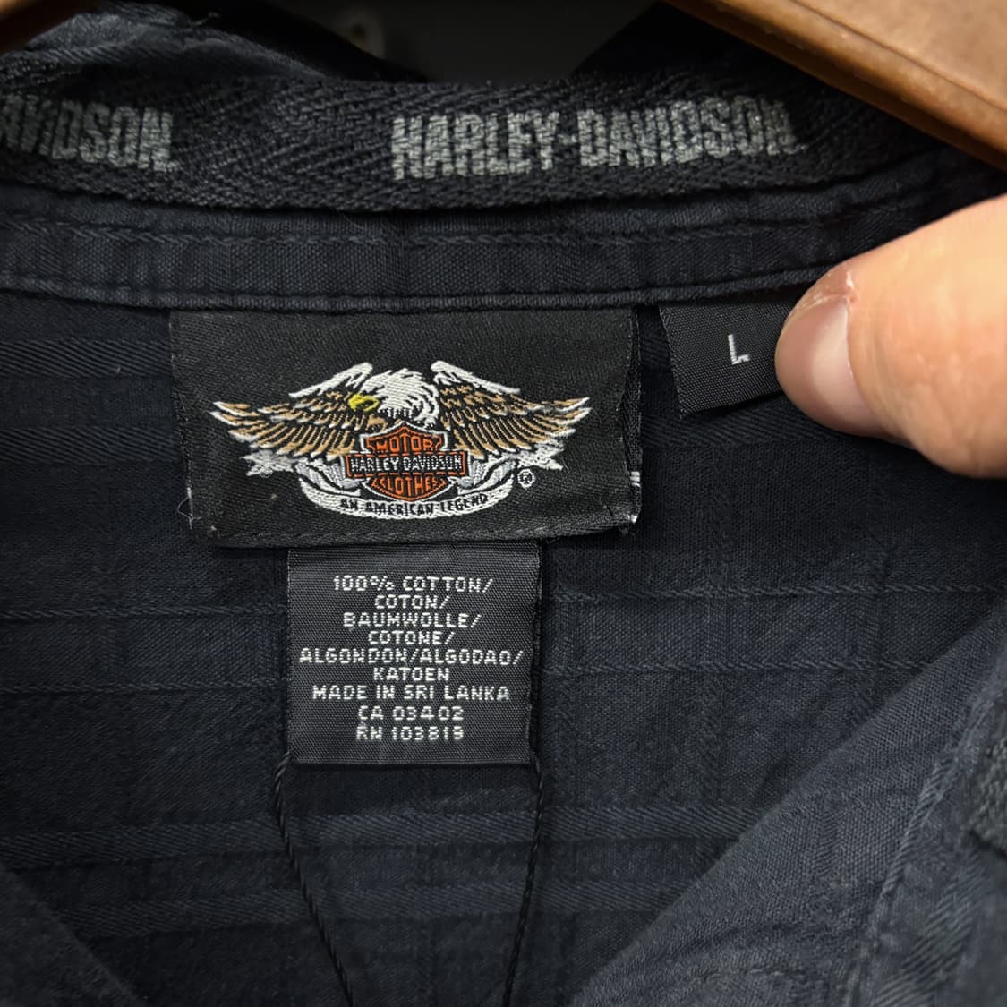 00s 할리데이비슨 헤리티지 엔틱 프린트 멀티 리플스탑 코튼셔츠 N279 상품이미지7