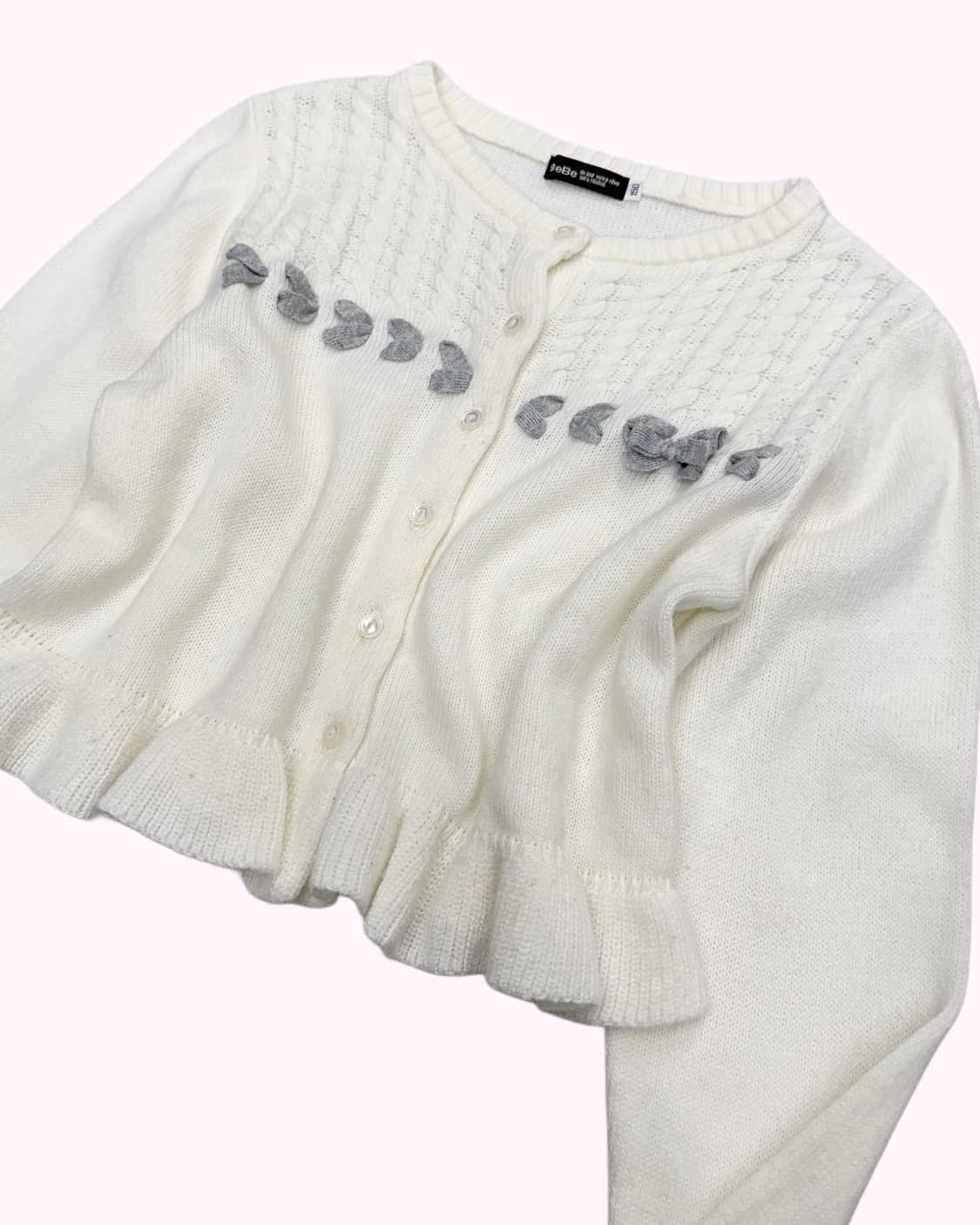 frill ribbon crop cardigan 상품이미지3