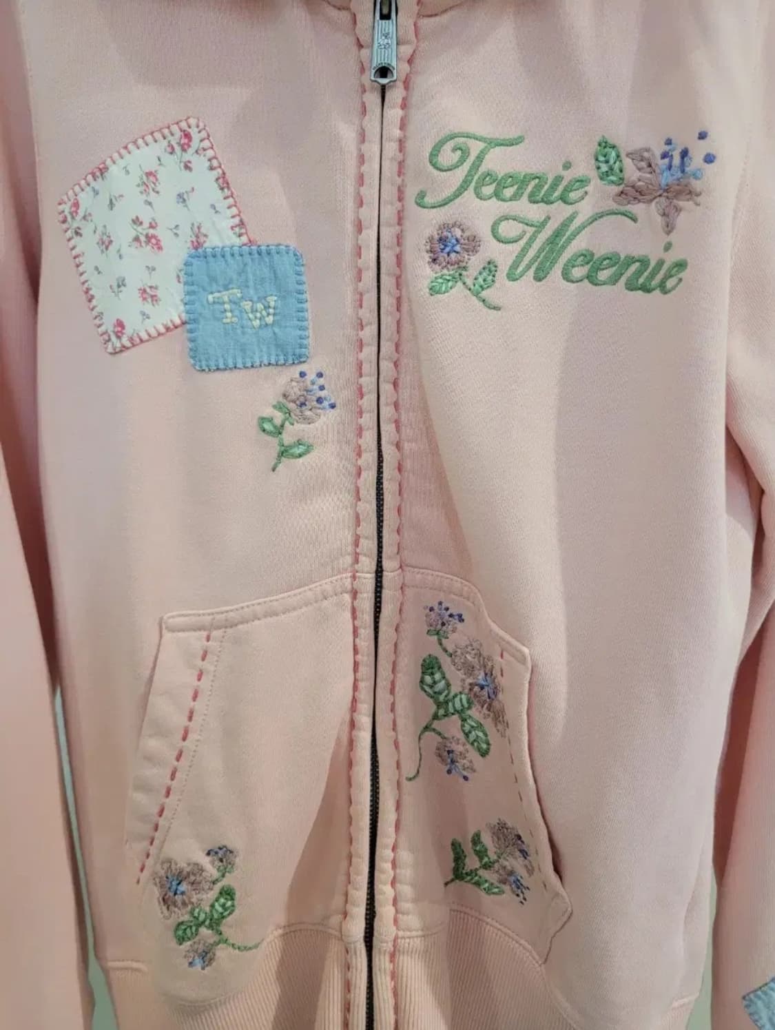 빈티지 티니위니 핑크 패치 패치워크 자수 후드집업 모리걸 하구미 페어리 상품이미지2