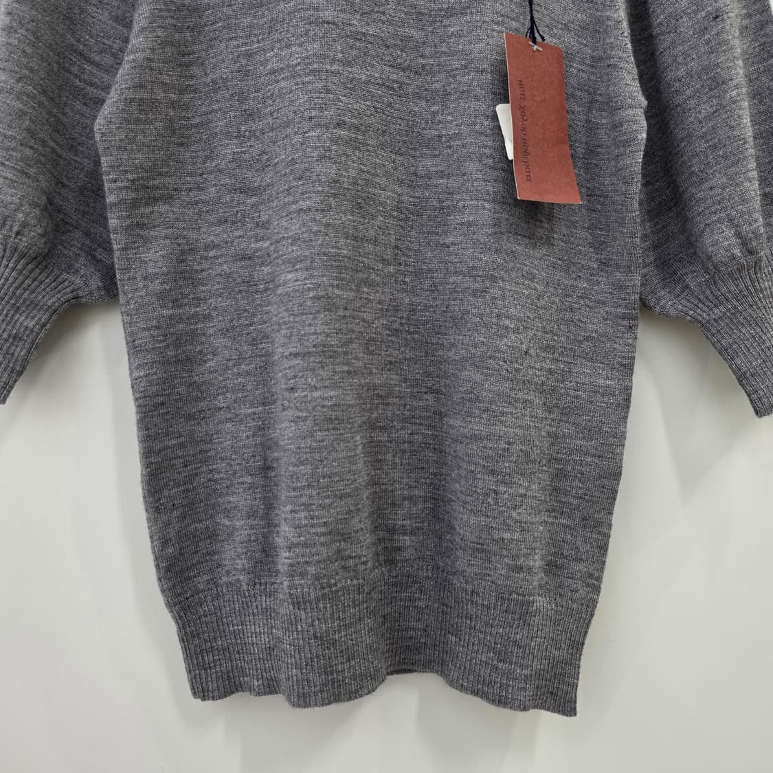 울혼방 그레이 터틀넥 퍼프 반팔 니트 상품이미지5