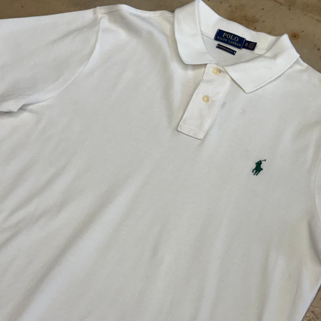 🫶🏻 폴로랄프로렌 Custom Slim Fit 화이트 카라 반팔티 상품이미지2