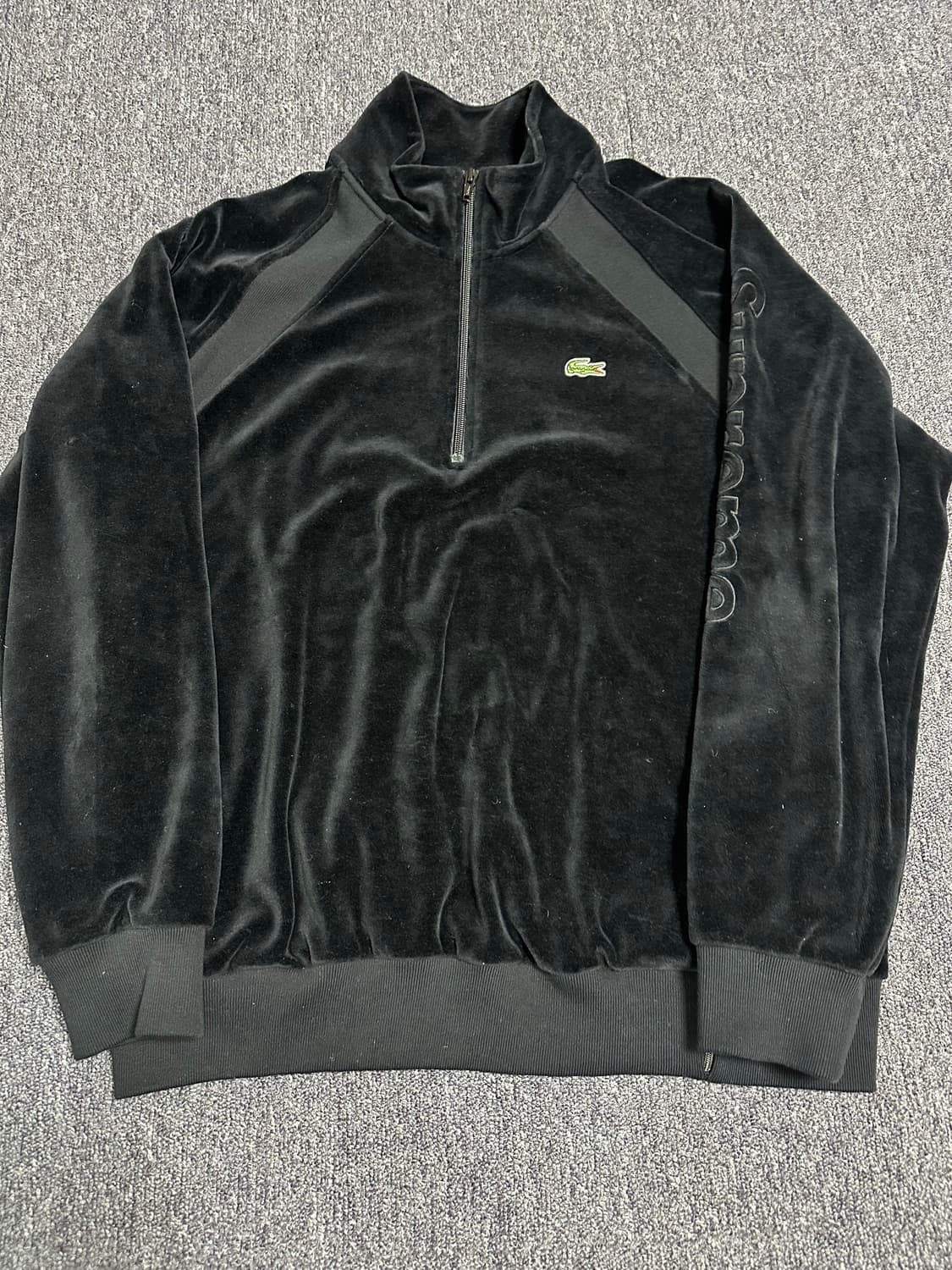 슈프림 라코스테 벨루어 하프집업 M 상품이미지2