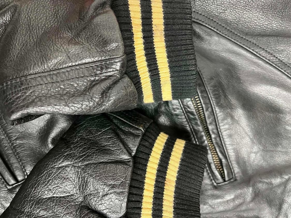 [L] Hante Champs Leather 스타디움 가죽 바시티 자켓  상품이미지8