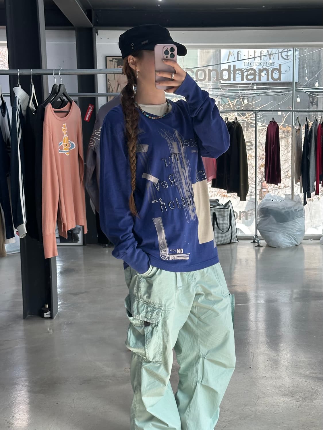 디젤 자수 빈티지프린팅 루즈 롱슬리브  상품이미지2