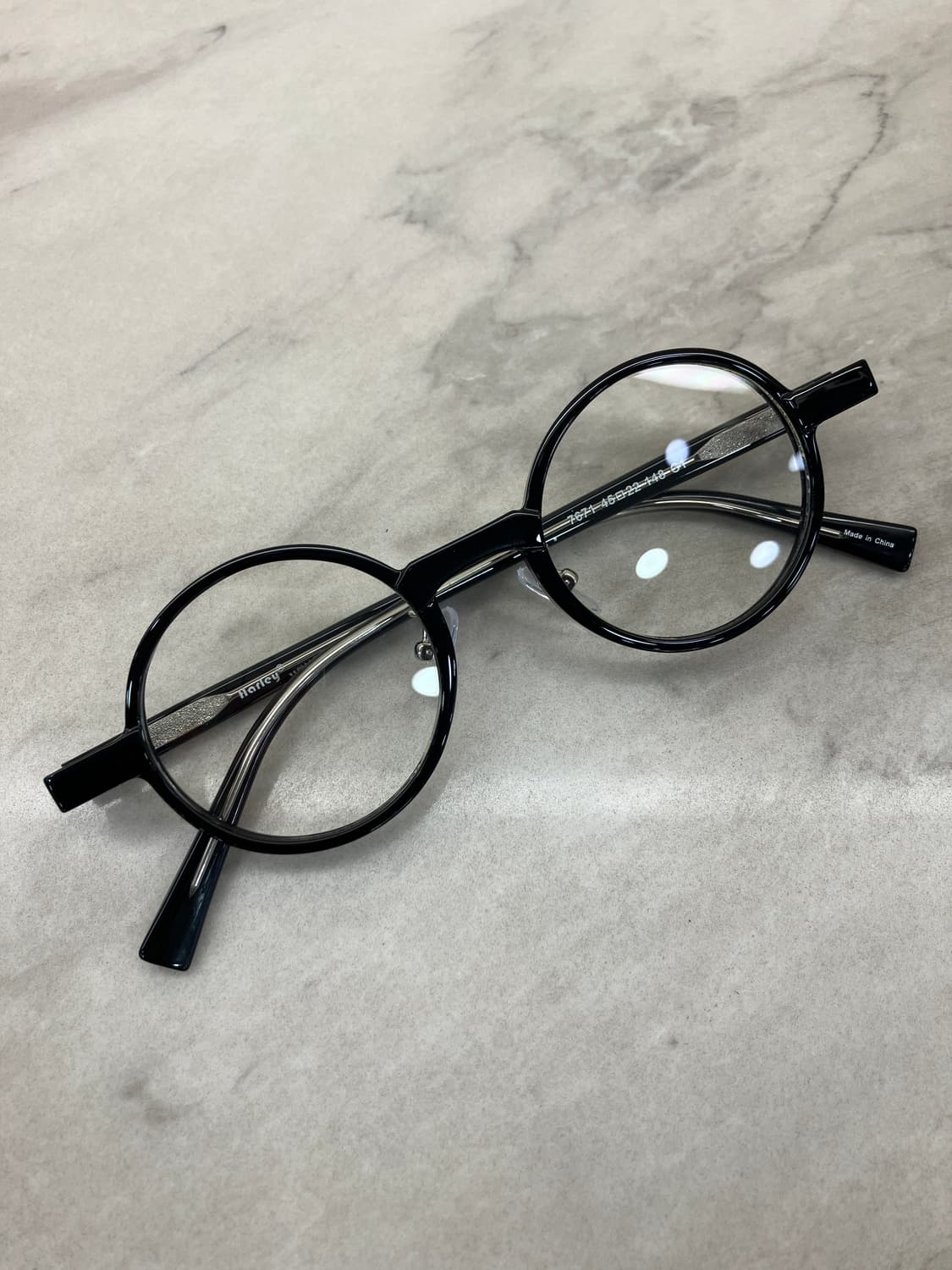 B57 HL 유광 블랙 라운드 뿔테 안경 7671 상품이미지1