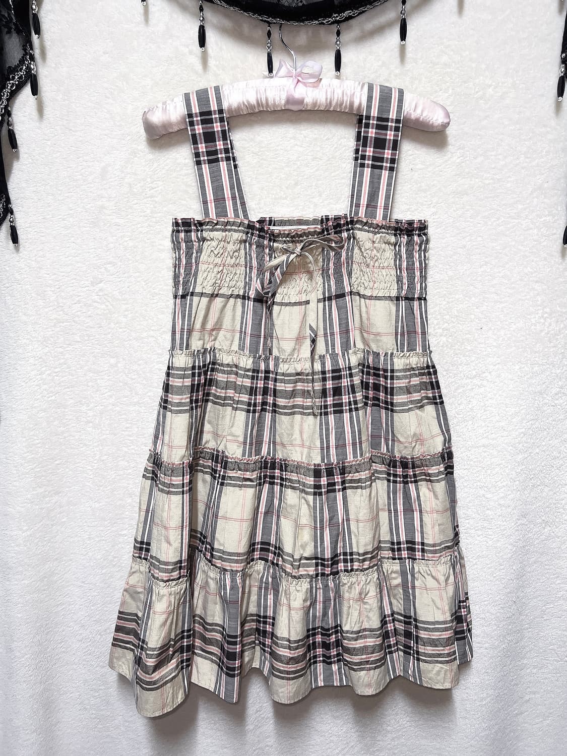 버버리 블루라벨 노바체크 나시 원피스 캉캉 롱스커트 라떼갸루 핀터 너드 상품이미지8