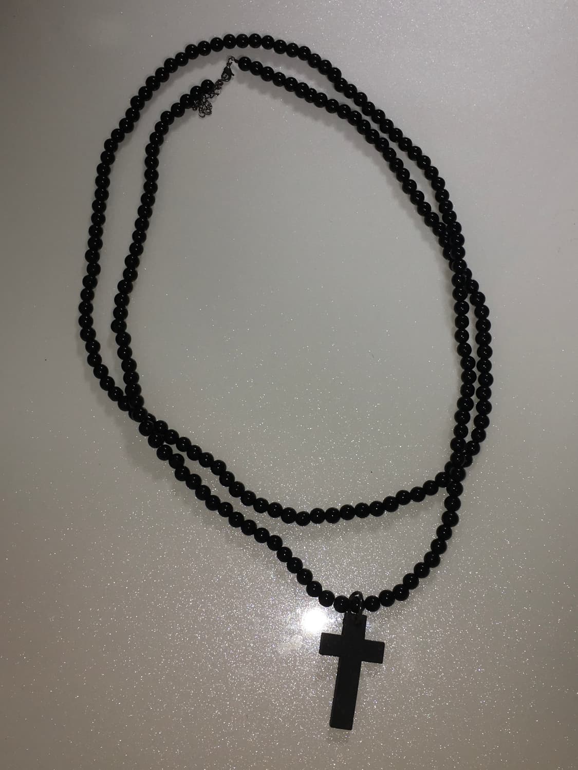 layered black ball cross necklace 상품이미지1
