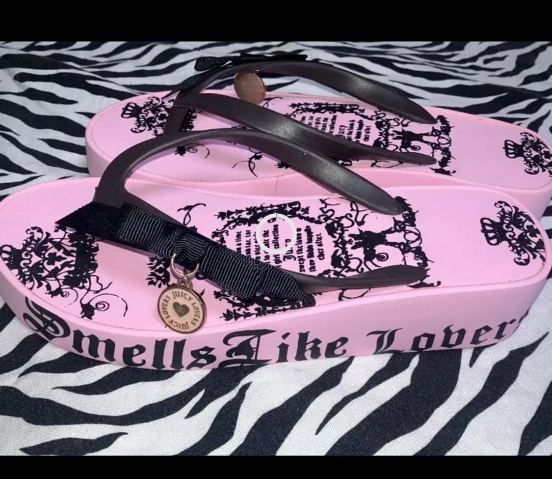 쥬시꾸뛰르깔 갸루 y2k 슬리퍼 쪼리 통굽  상품이미지1