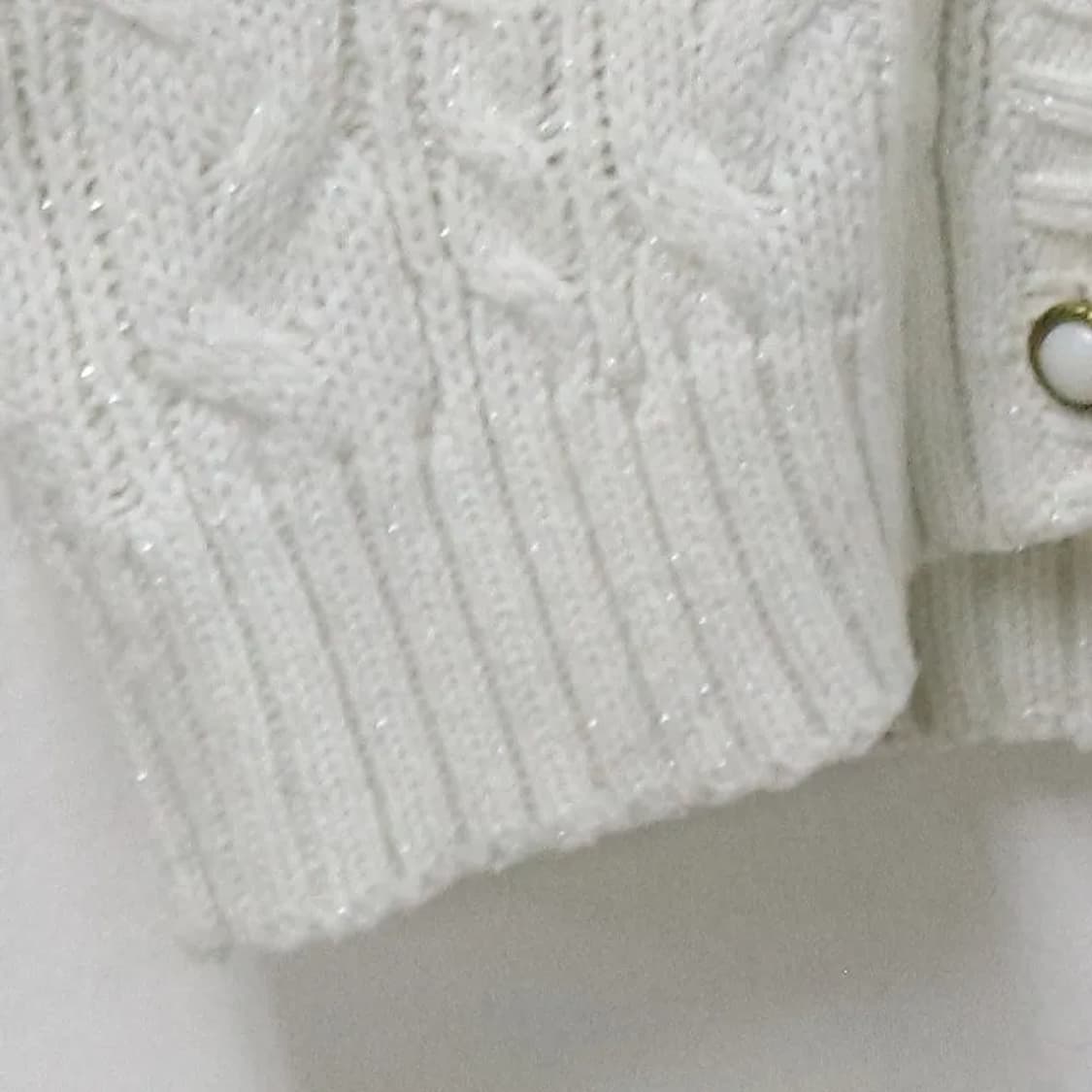 WALLAMANDA 퍼 발레코어 꽈배기 울 혼방니트 가디건 64637 상품이미지6