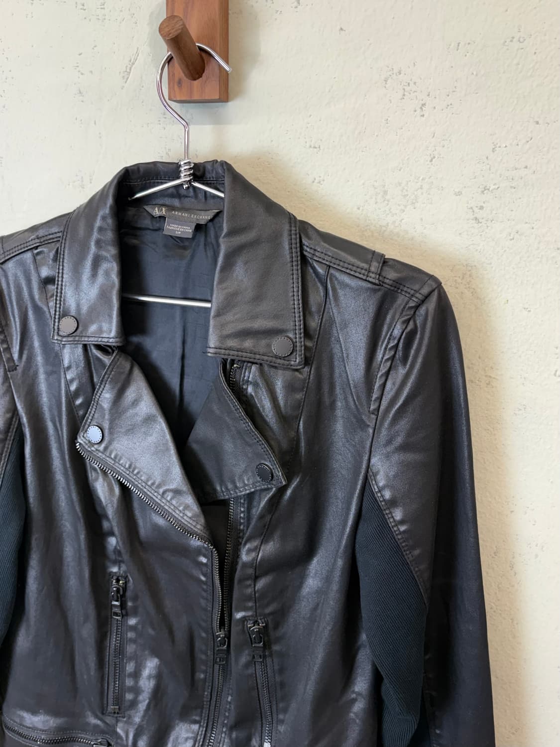 아르마니익스체인지 비건레더 더블 라이더 자켓 상품이미지6