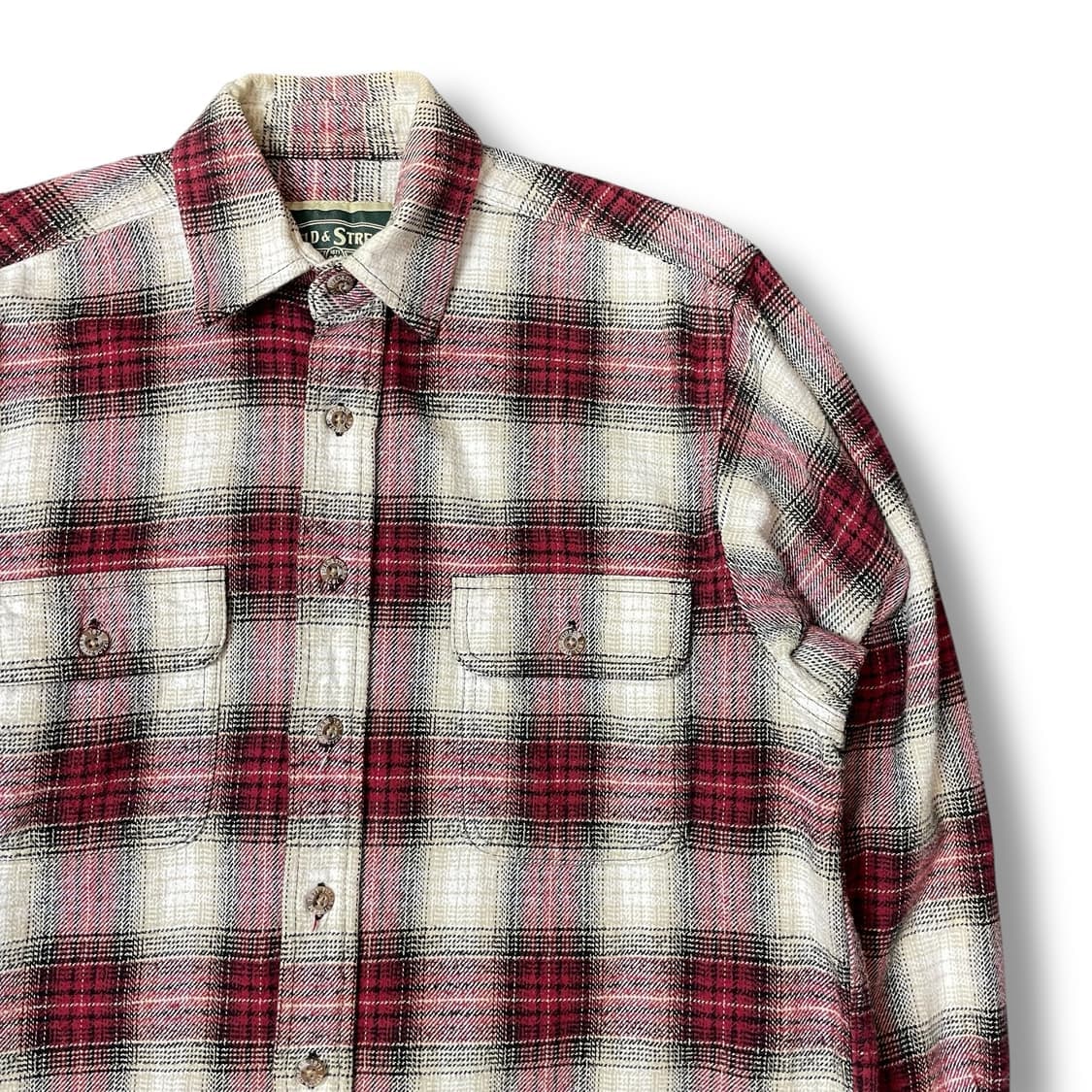 빈티지 체크 플란넬 투포켓 긴팔 셔츠 상품이미지3