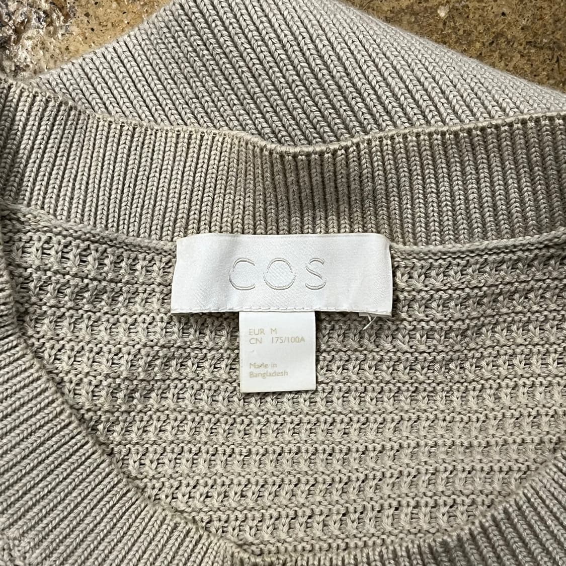 [정품/M] 코스 베이지색 와플 니트 맨투맨 티셔츠 b10 상품이미지5