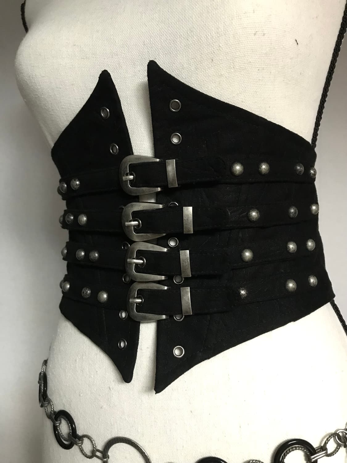 PUNK RAVE Black Studded Corset Belt 상품이미지1