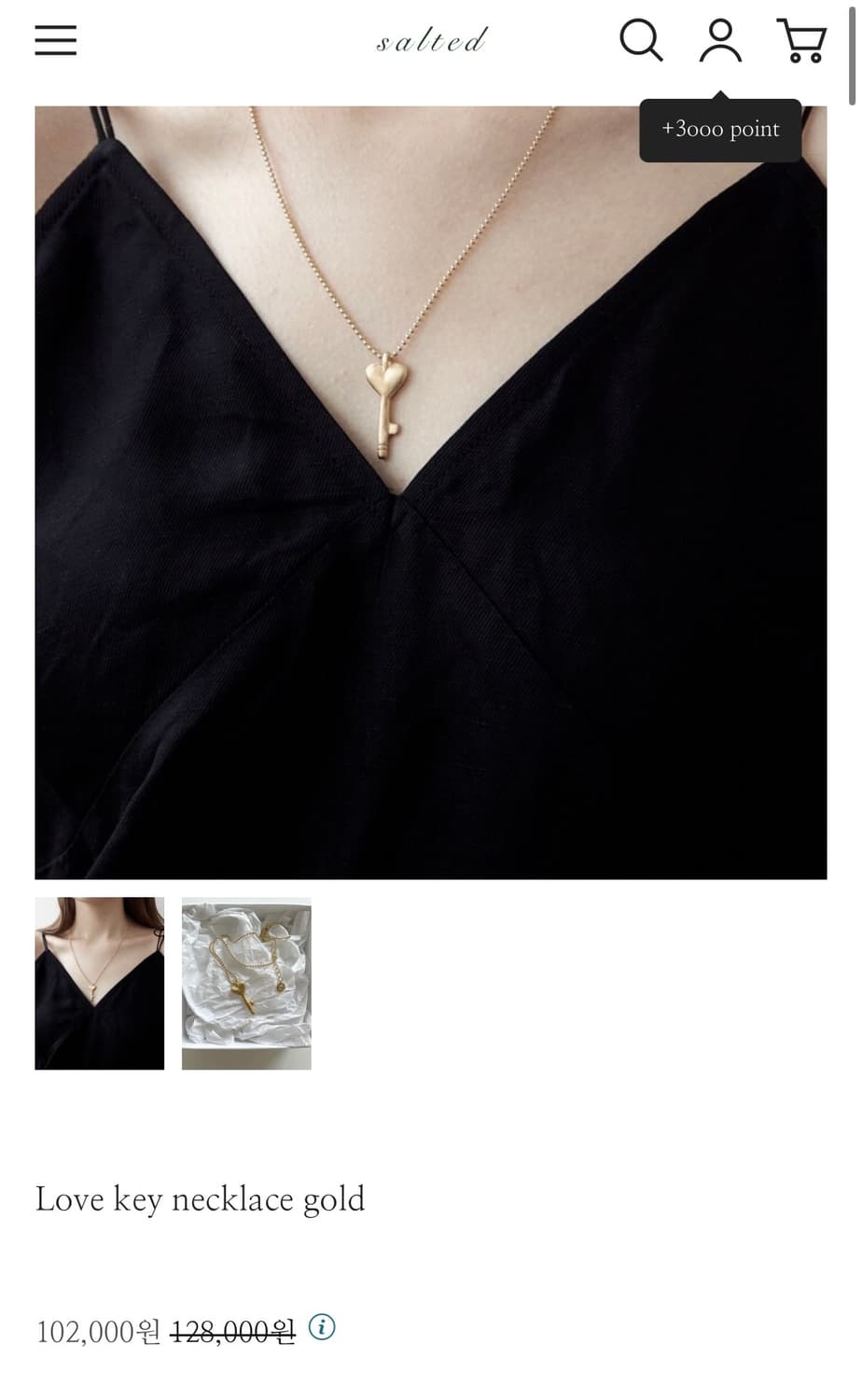 SALTED 하트 열쇠 목걸이 상품이미지3