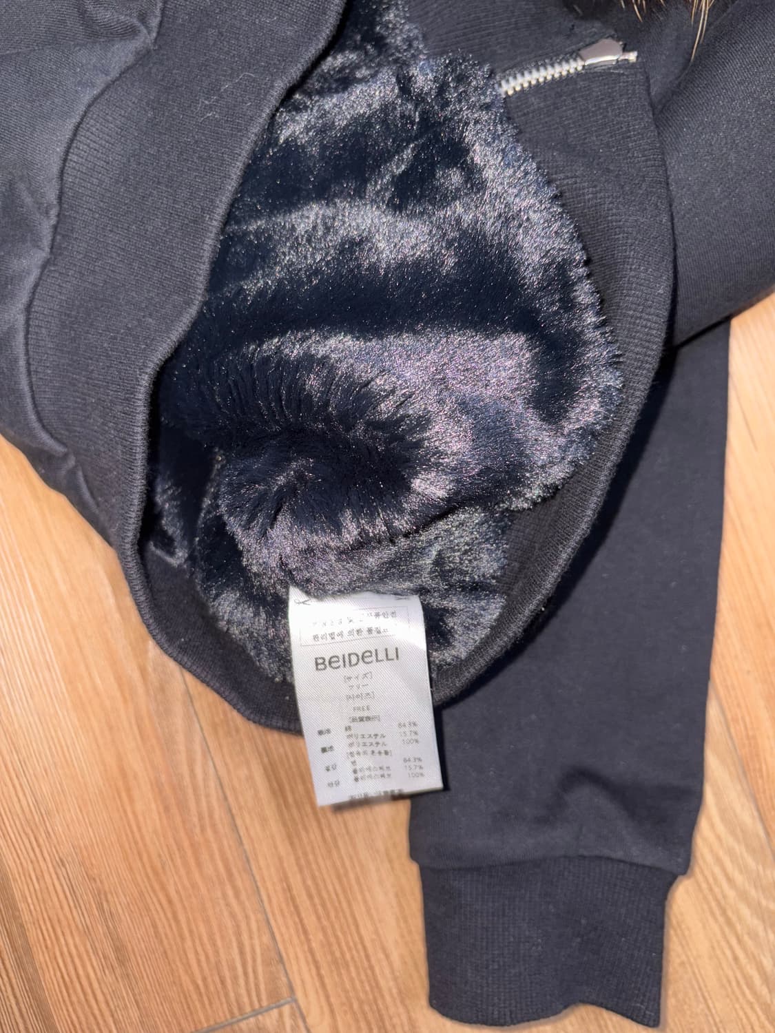 베이델리 후드 퍼 투웨이 후드집업 블랙 상품이미지6