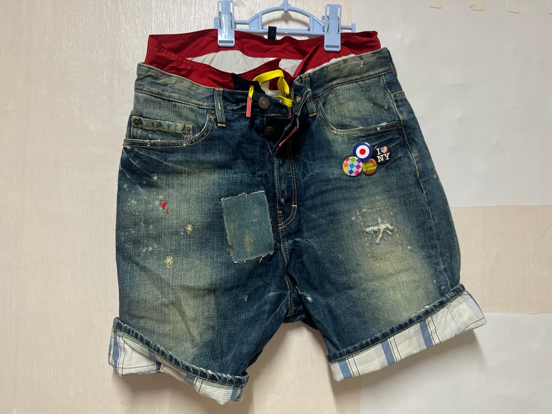 디스퀘어드2 데님 패치 롤업 청바지 46사이즈 상품이미지1