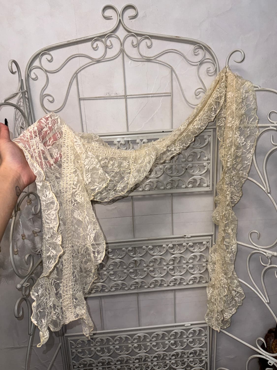 Ivory floral lace scarf 상품이미지2