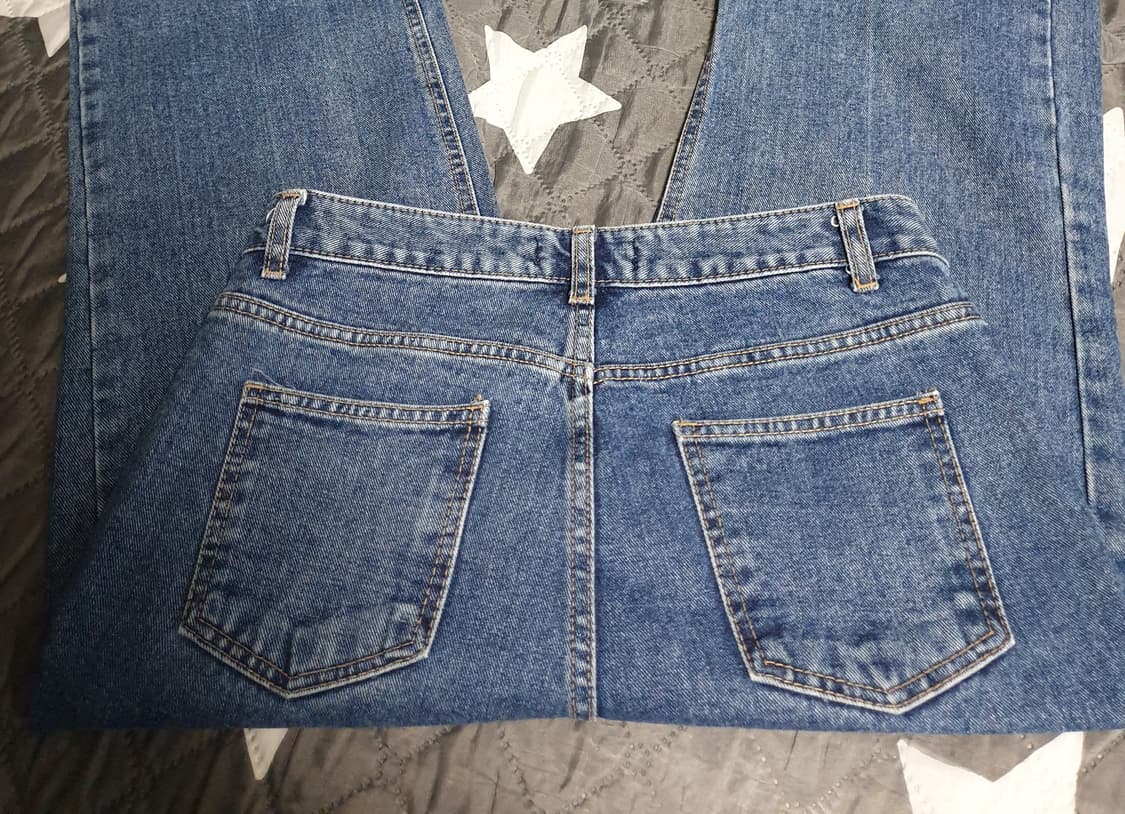 THERAW 밑단컷팅 크롭 와이드 데님팬츠 (L) 상품이미지3