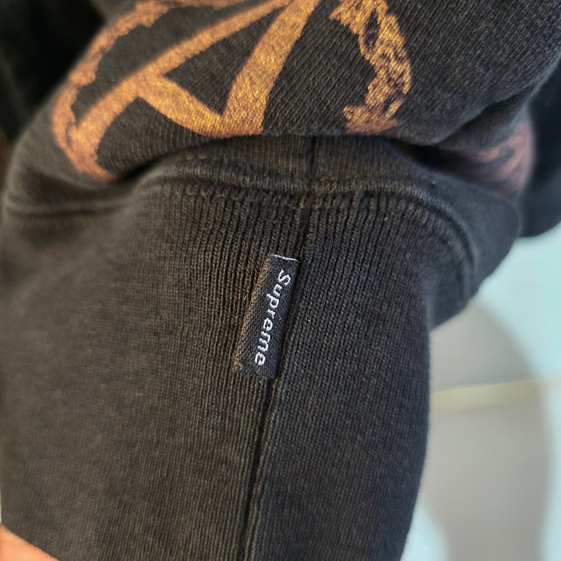 슈프림x언더커버 후드티 블랙 아나키 패턴 올오버 프린팅 상품이미지5
