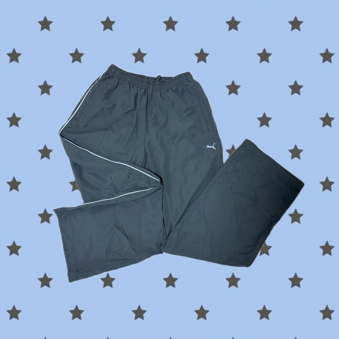 푸마 진회색&하늘색 글리터 츄바 츄리닝 바지 M 상품이미지1