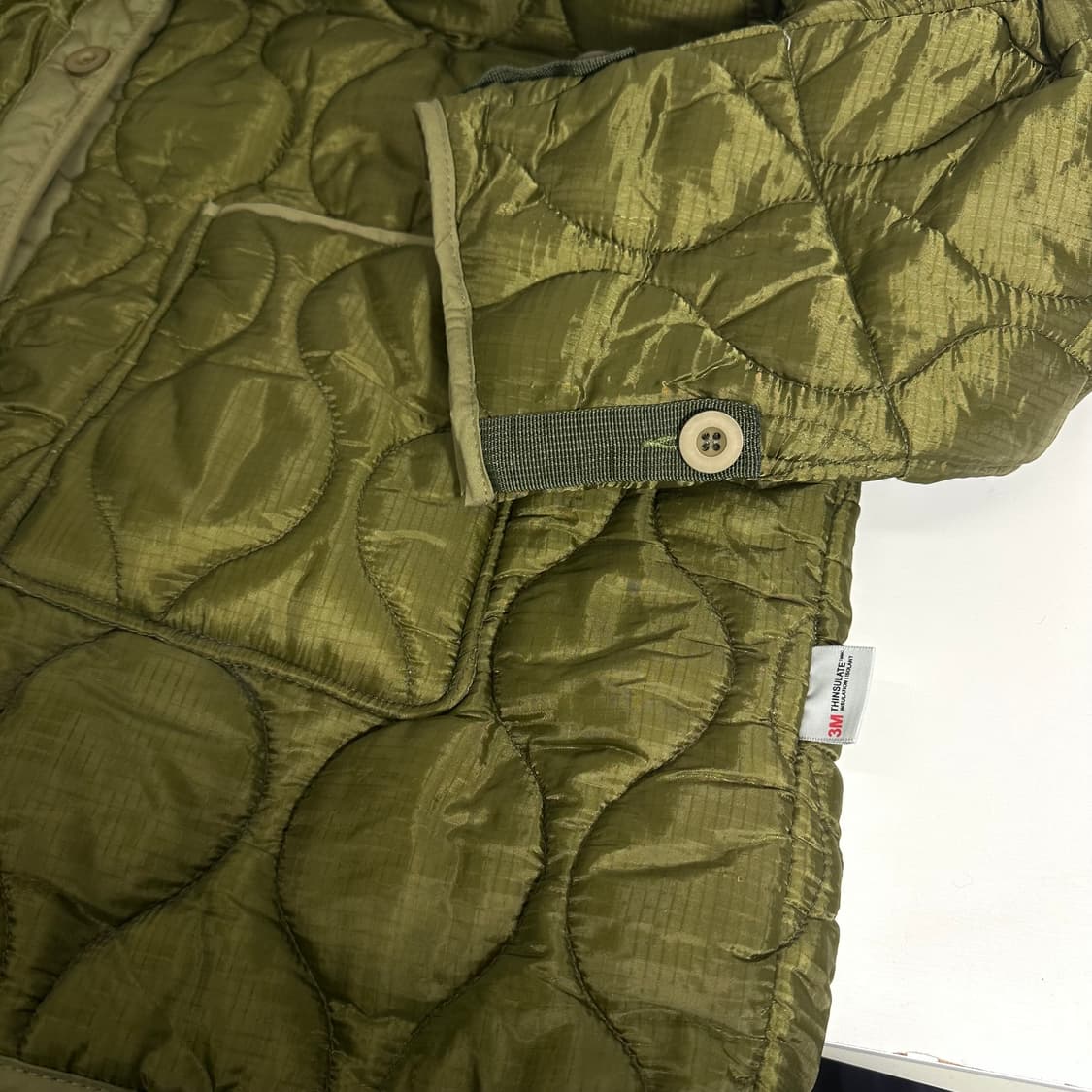 OS 빈티지 카키 오버핏 3M 깔깔이점퍼 상품이미지2