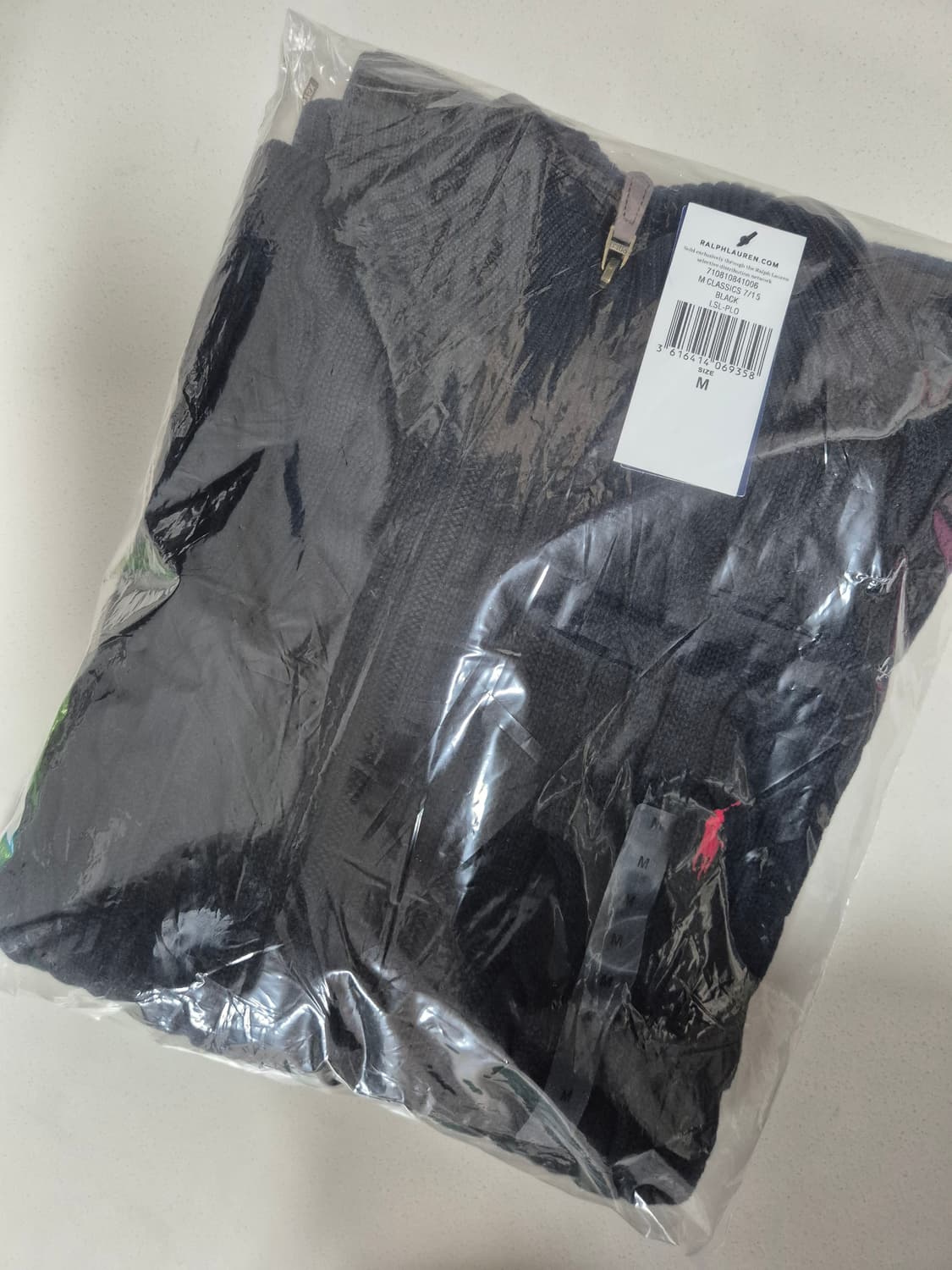 폴로 풀집업 블랙 니트 M 100 (새상품) 상품이미지1