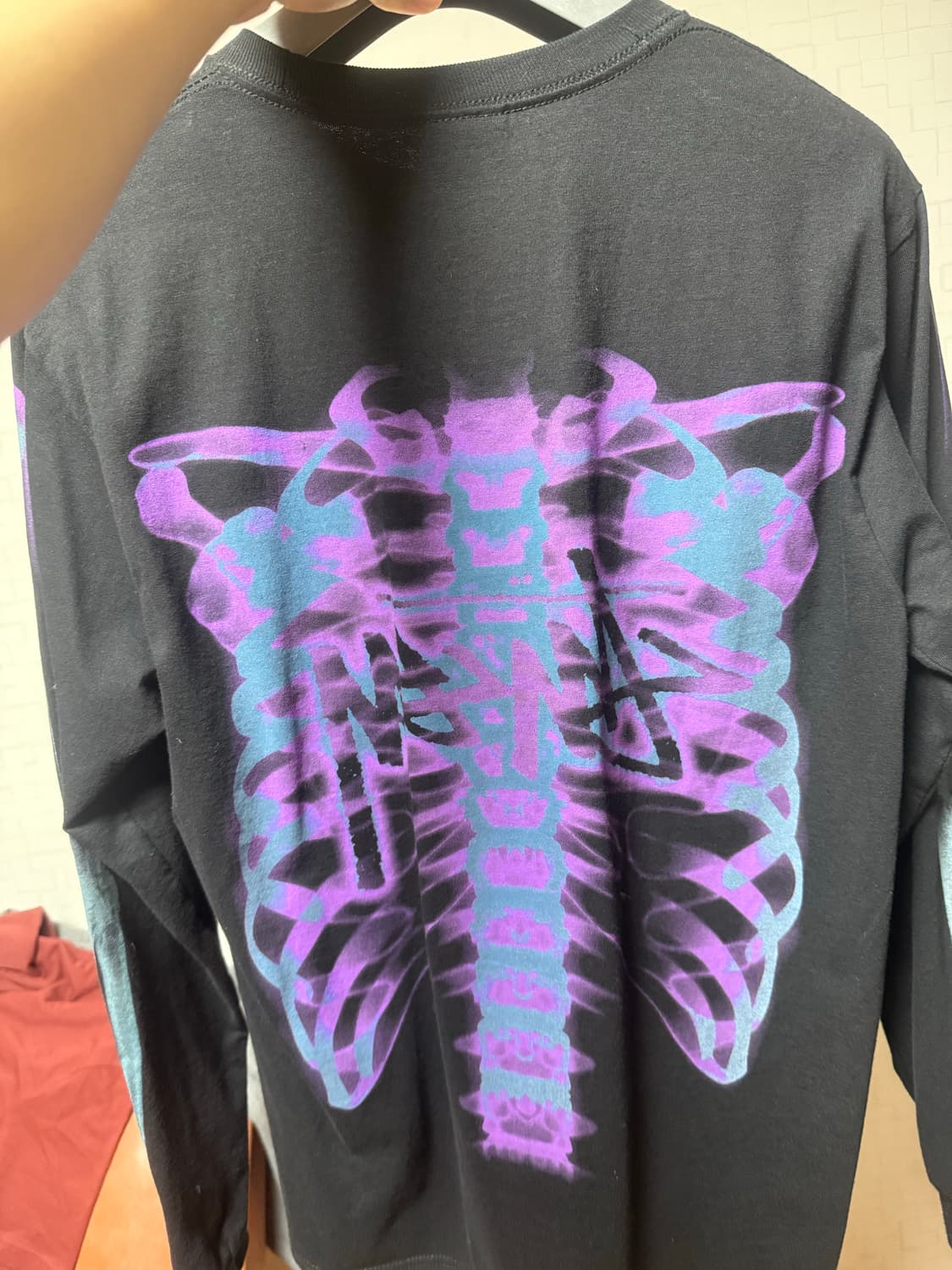 m) 스투시 립 케이지 롱슬리브 티셔츠 블랙 상품이미지3