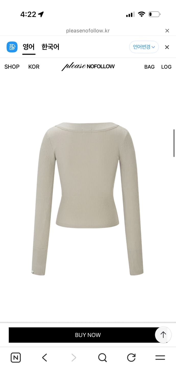 Tanny Button Ribbed Longsleeve Top 상품이미지2
