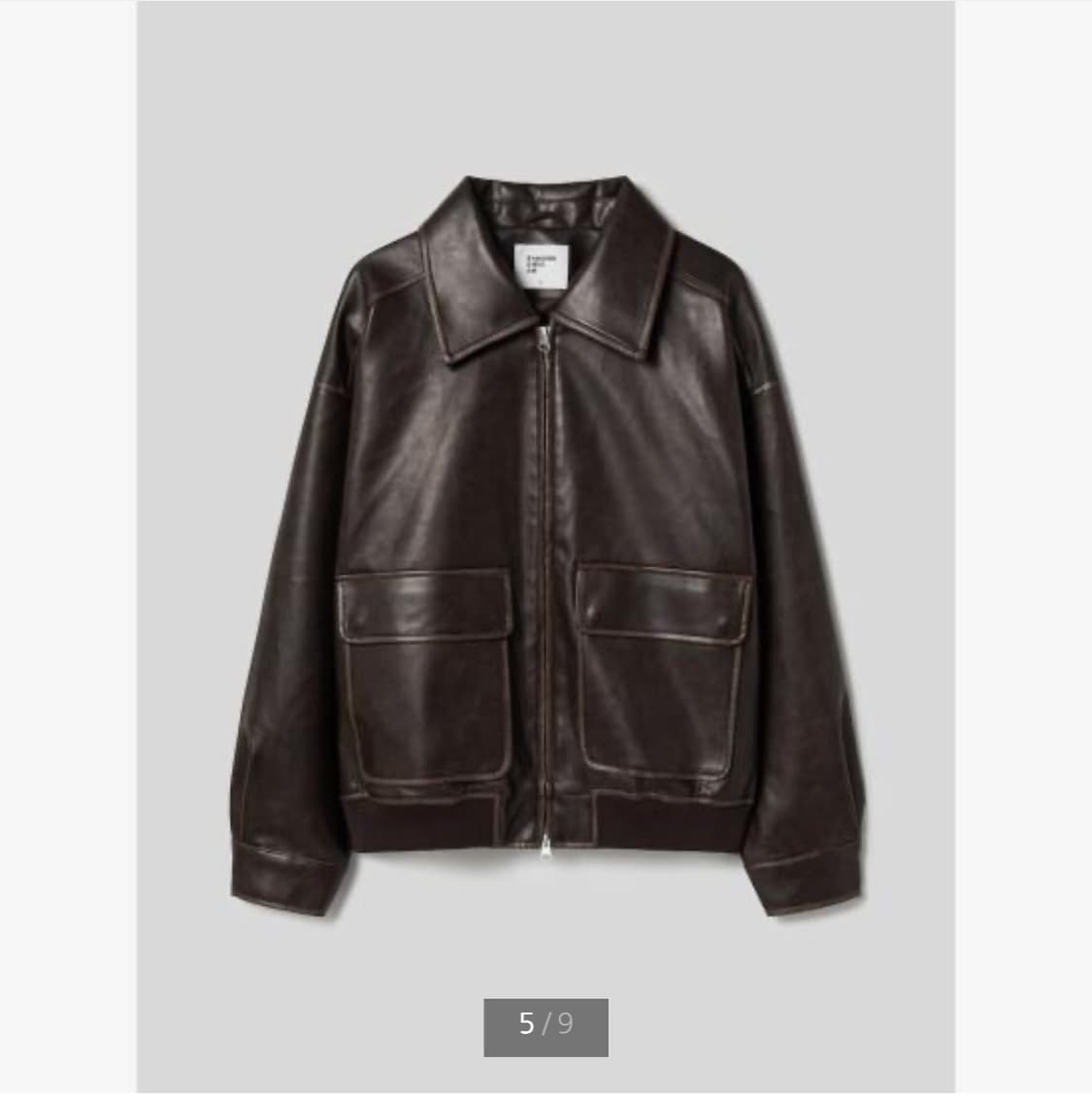 에잇세컨즈 레더 자켓 브라운 상품이미지1
