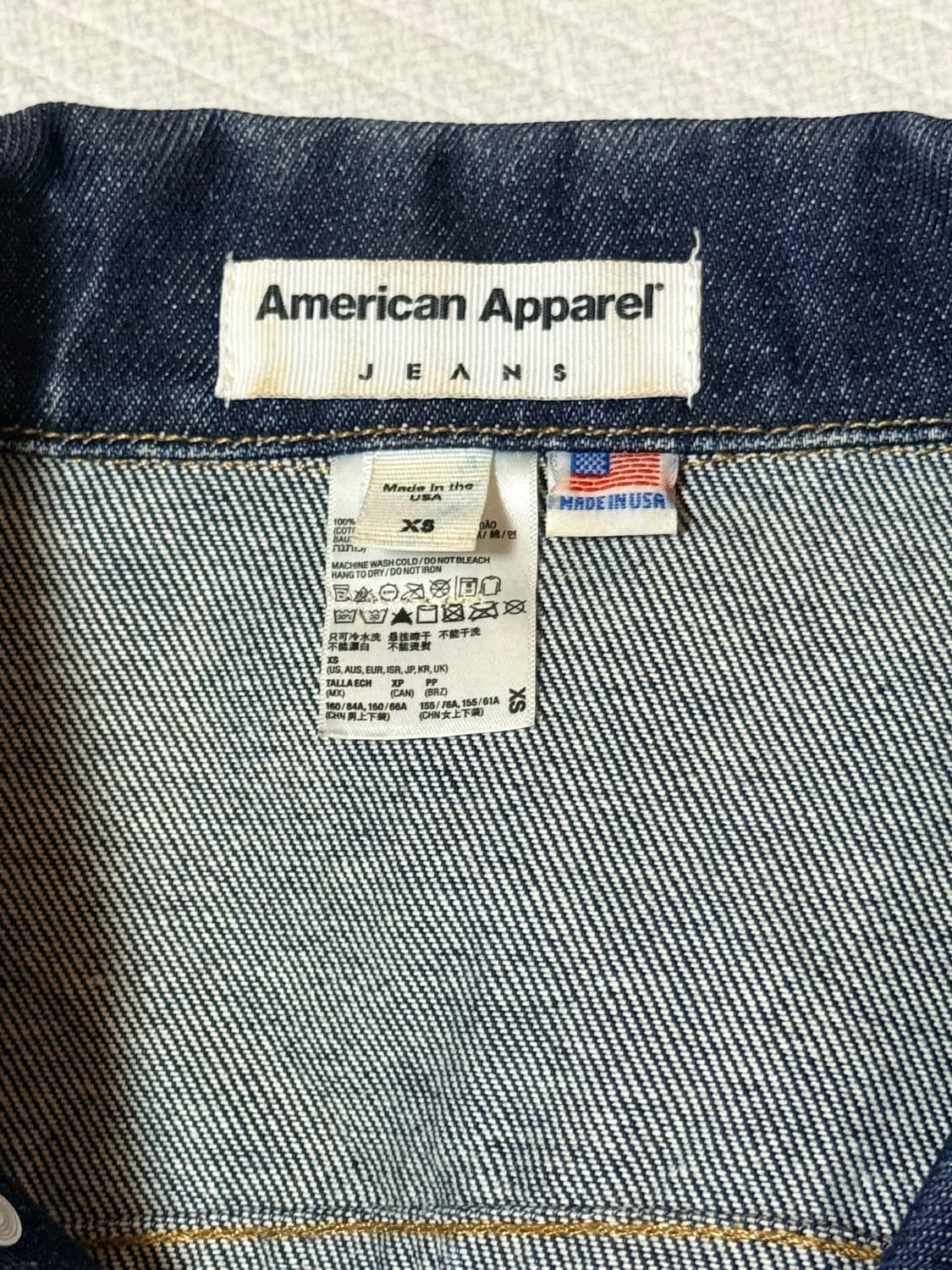 아메리칸 어패럴 데님 자켓 XS 진청 상품이미지2