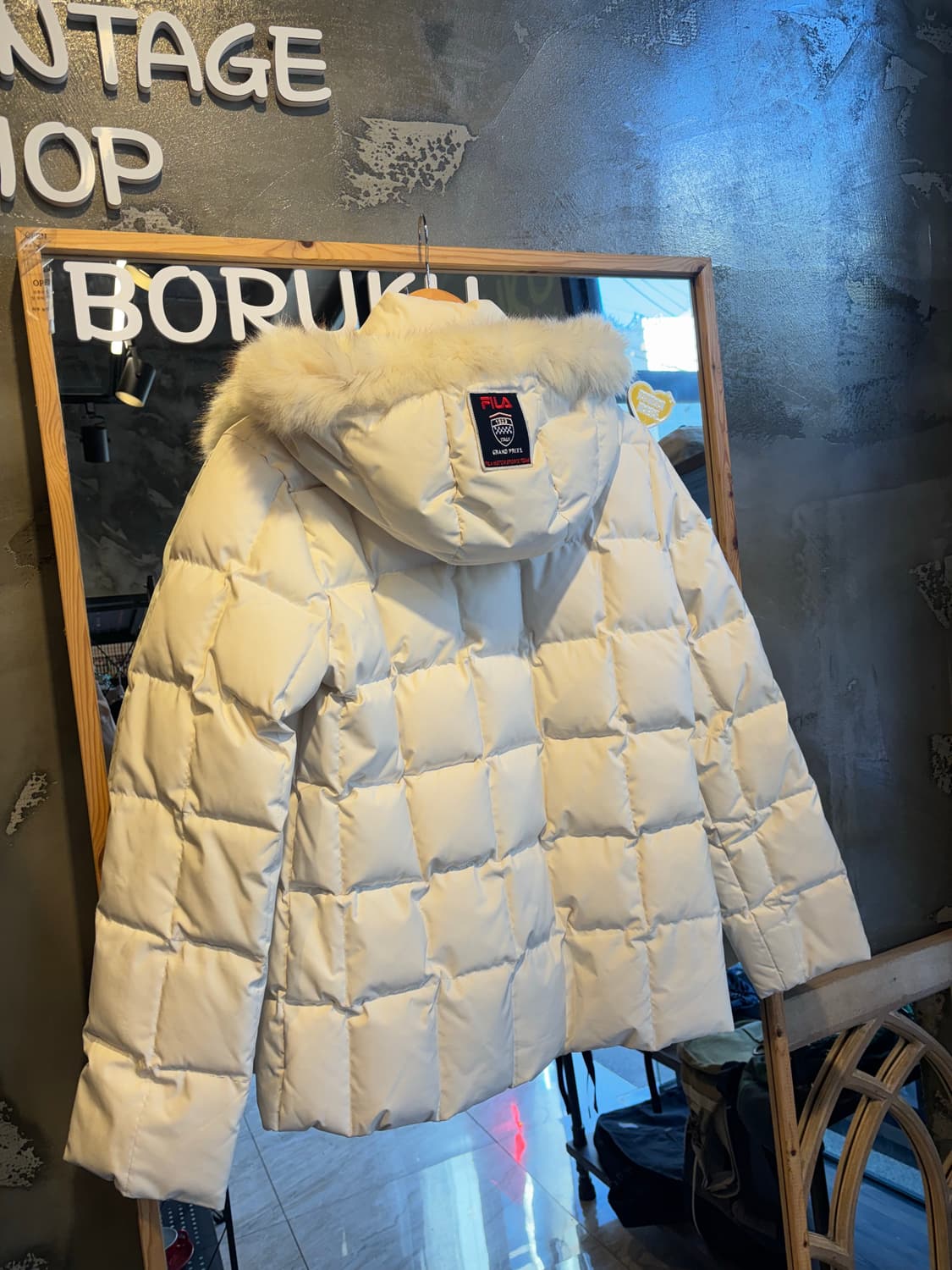 휠라 퀼팅 숏패딩 L 상품이미지5