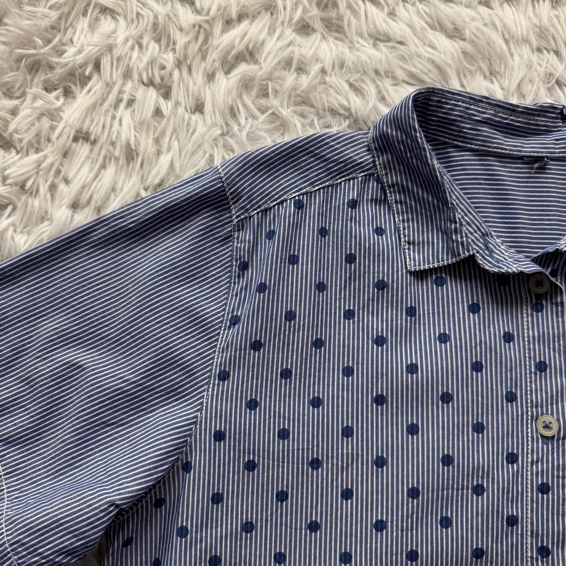 NORTH 일본빈티지 땡땡이 반발 셔츠 블라우스 노드 땡땡이셔츠 M 40 상품이미지1