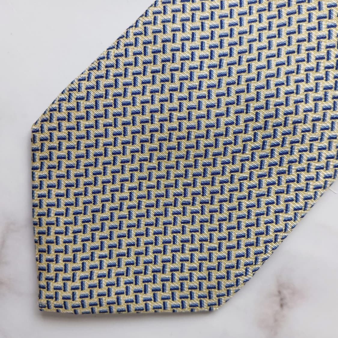 에스.티. 듀퐁 넥타이 옐로우 기하 패턴 8.8cm S~A+등급 G31 상품이미지6