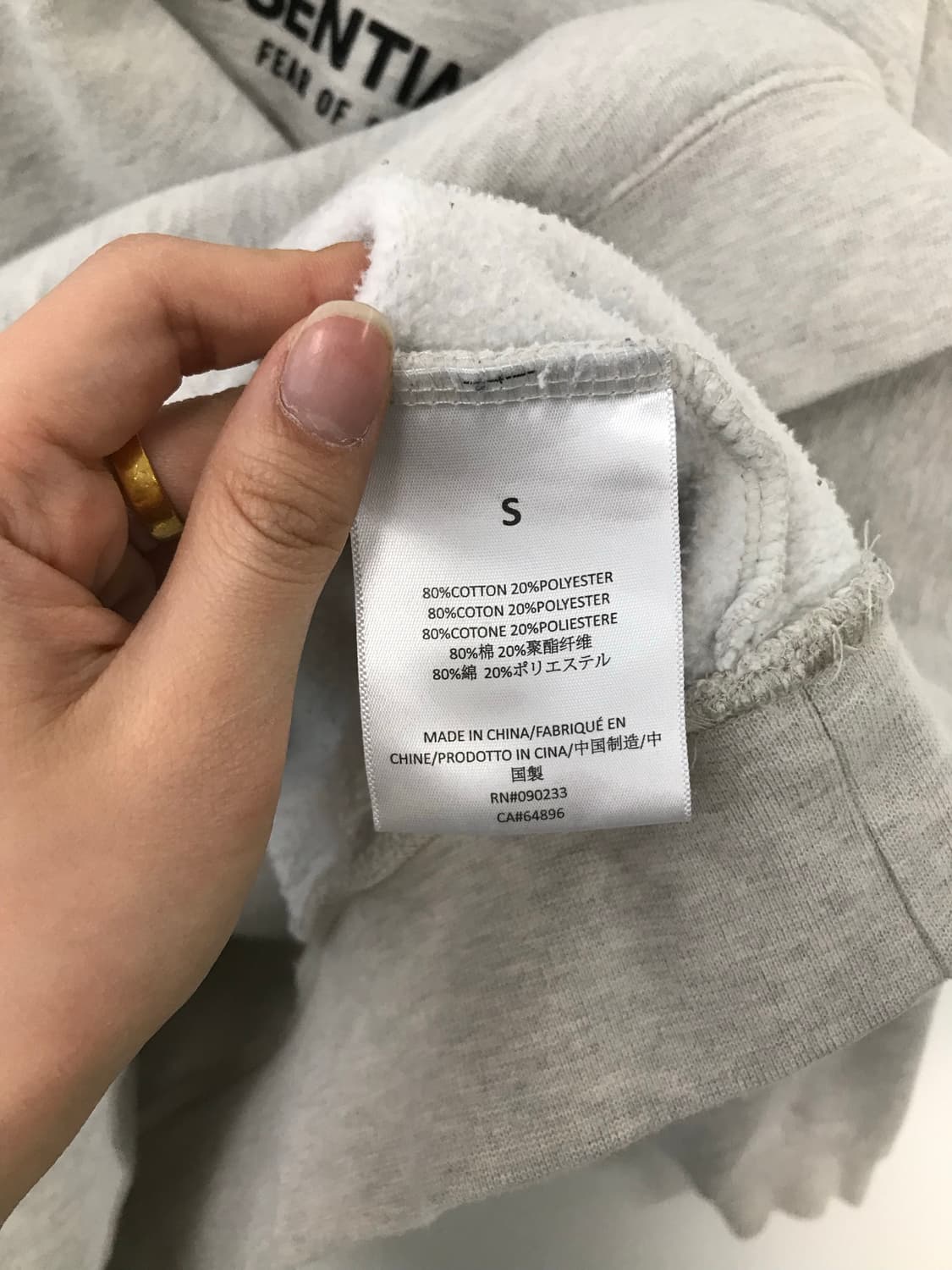 피어오브갓 에센셜 라이트그레이 스웻셔츠 맨투맨 상품이미지7