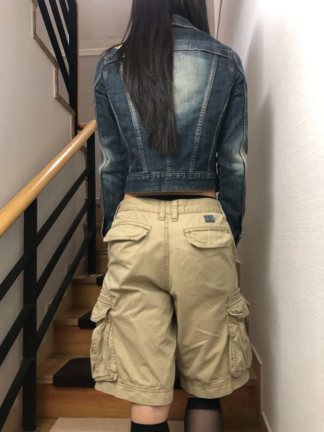 빈티지 베이지 카고 버뮤다 팬츠 상품이미지10