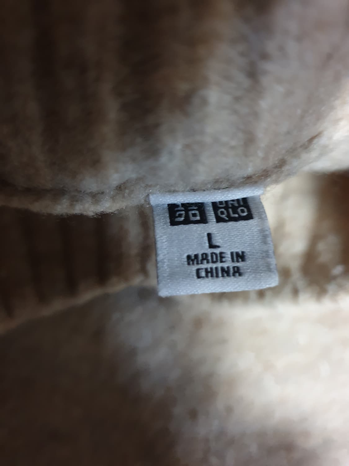 유니클로 하프넥 니트 스웨터 오트밀 (L) 상품이미지2