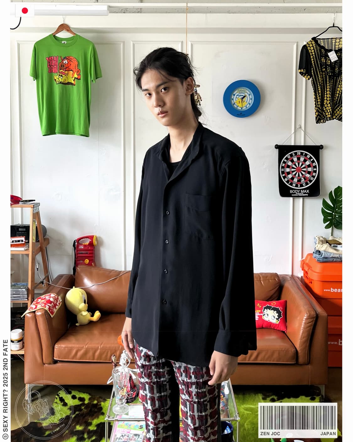 Zen Joc Japan Over-Sized Black Old shirt 상품이미지1