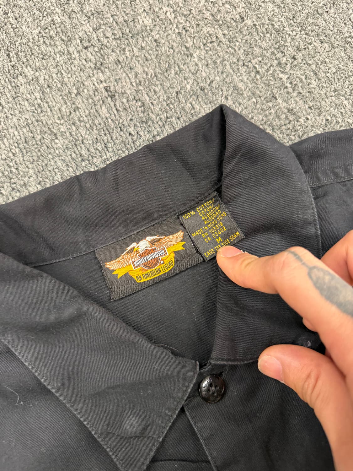 M)할리데이비슨 빈티지 100주년 패치 반팔셔츠 상품이미지3