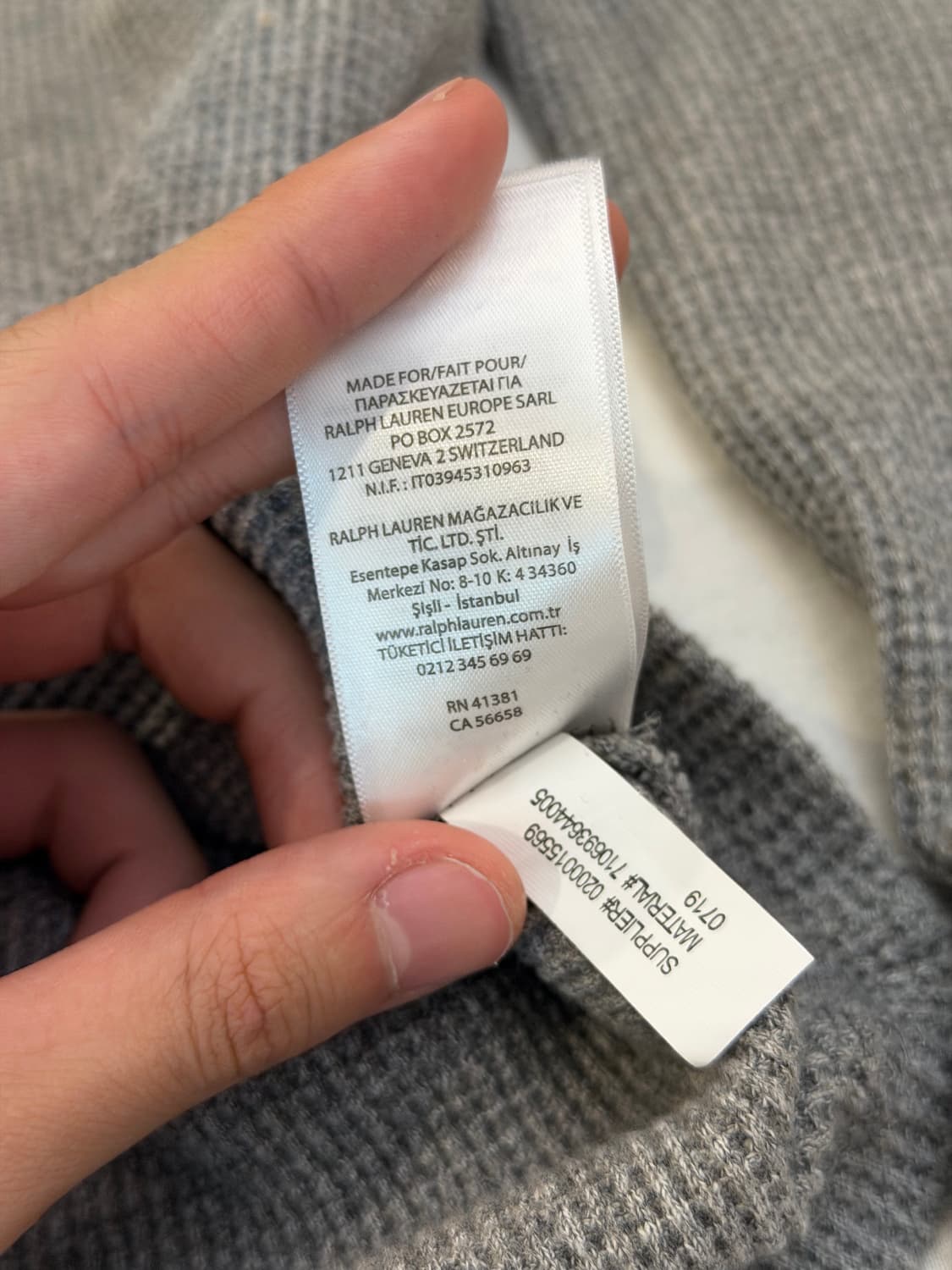 폴로 랄프로렌 와플 써멀 롱슬리브 긴팔티 그레이 상품이미지6