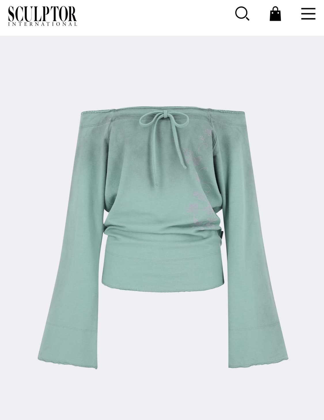 스컬프터) Wide Bell Sleeve Sweatshirt Mint M 상품이미지3