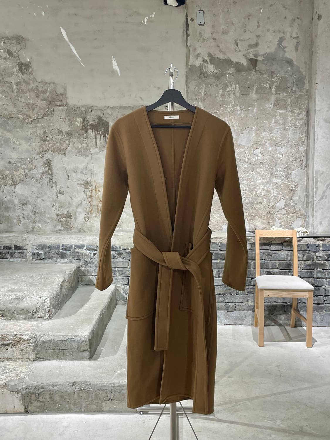 셀린느 브라운 웨이스트 밴드 캐시미어 코트 상품이미지1