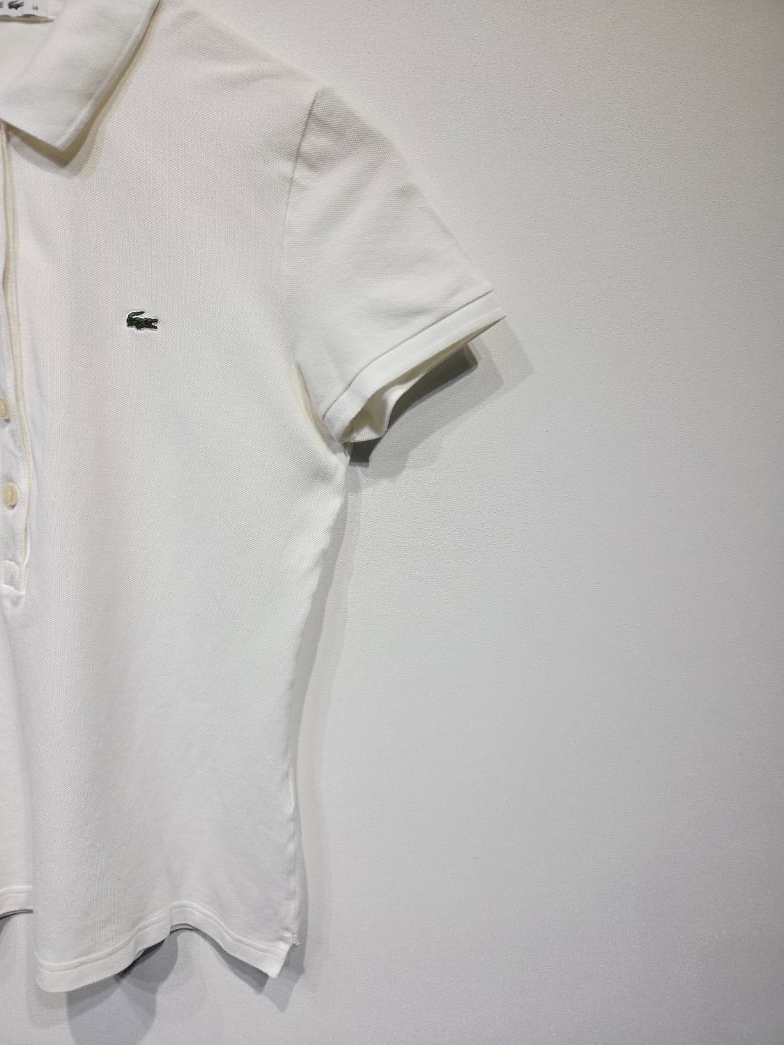 LACOSTE 라코스테 우먼 화이트 5버튼 반팔 카라티 상품이미지5